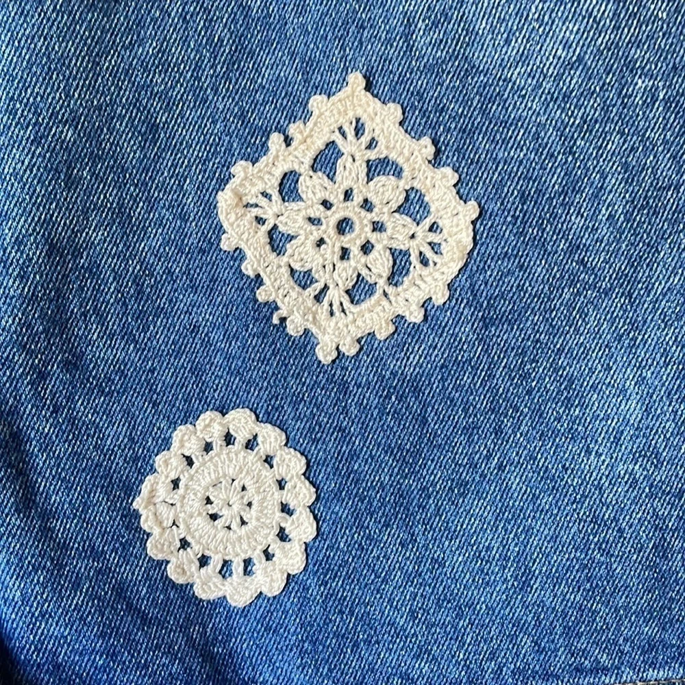 RARE Vintage With Tags Crochet Belt And Accents Feminine High Waist 90s Sz 11/12 - Picture 3 of 9